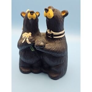 DEMDACO Wedding Couple Black Bear 6 x‎ 4.5 Hand-cast Resin Figurine Sculpture